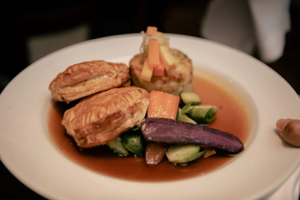 Plate of Christmas party food in kent