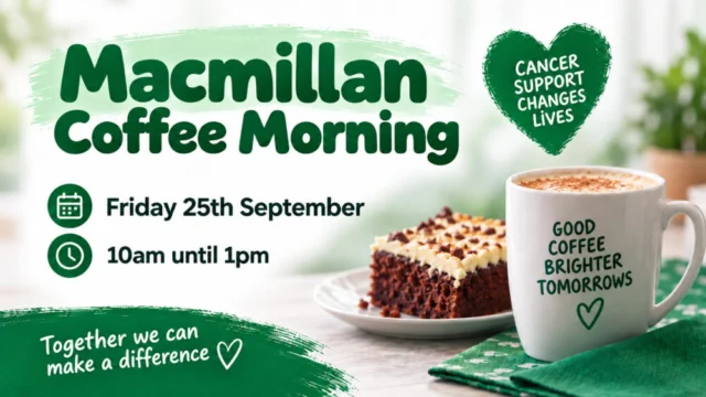Come Join us for a Coffee & Cake to fundraise for Cancer Support!